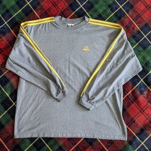 Men's Adidas Three Stripe Long Sleeve Shirt - XL